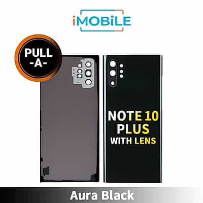 Samsung Galaxy Note 10 Plus (Pro) (N975 N976) 5G Back Cover Glass With Lens [Secondhand] [Aura Black]