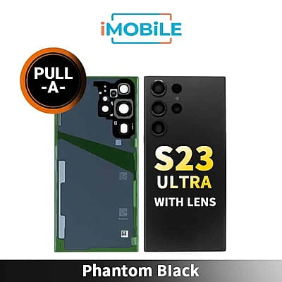 Samsung Galaxy S23 Ultra 5G (S918) Back Cover Glass With Lens [Secondhand] [Phantom Black]