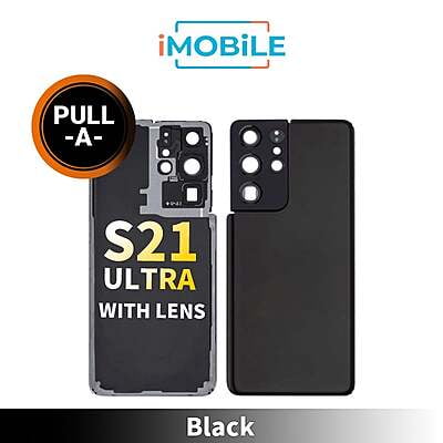 Samsung Galaxy S21 Ultra (G998) Back Cover Glass With Lens [Secondhand] [Black]