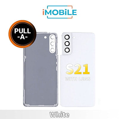 Samsung Galaxy S21 (G991) Back Cover Glass With Lens [Secondhand] [White]