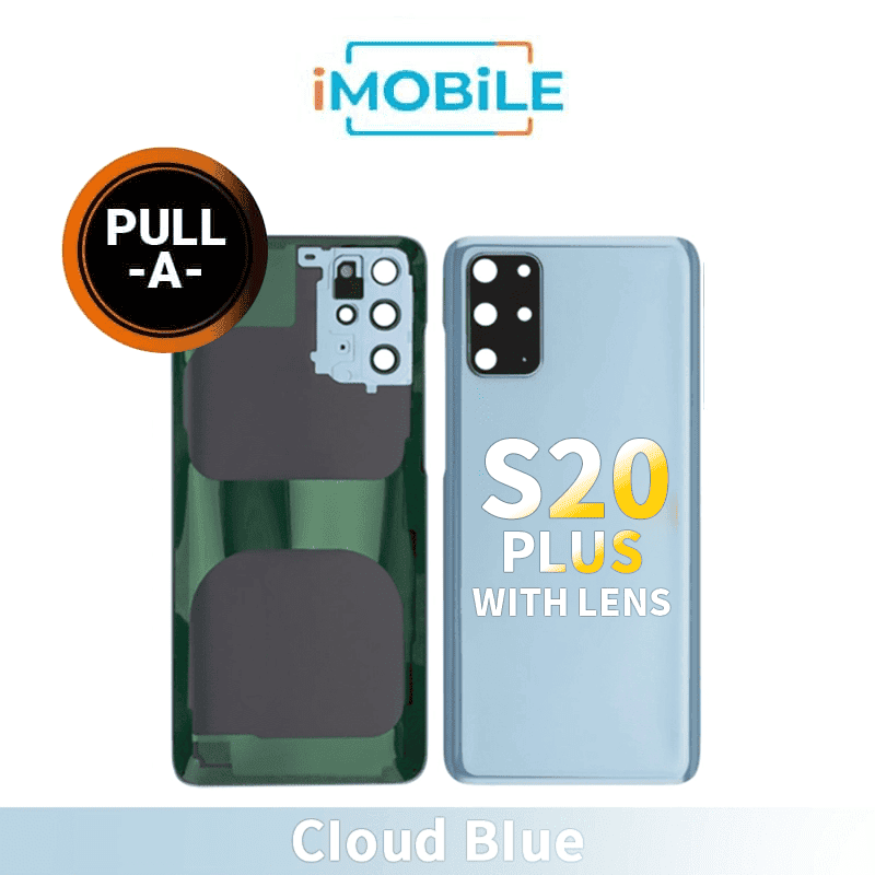 Samsung Galaxy S20 Plus (G985) Back Cover Glass With Lens [Secondhand] [Cloud Blue]