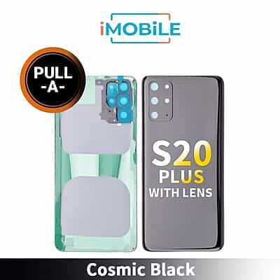 Samsung Galaxy S20 Plus (G985) Back Cover Glass With Lens [Secondhand] [Cosmic Black]