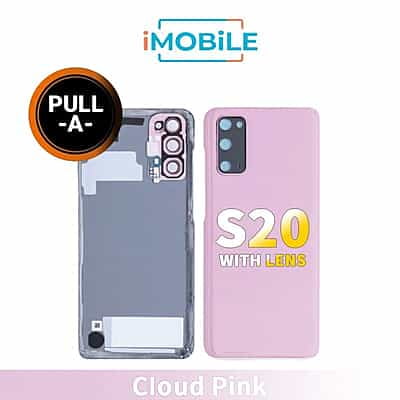 Samsung Galaxy S20 (G980) Back Cover Glass With Lens [Secondhand] [Cloud Pink]