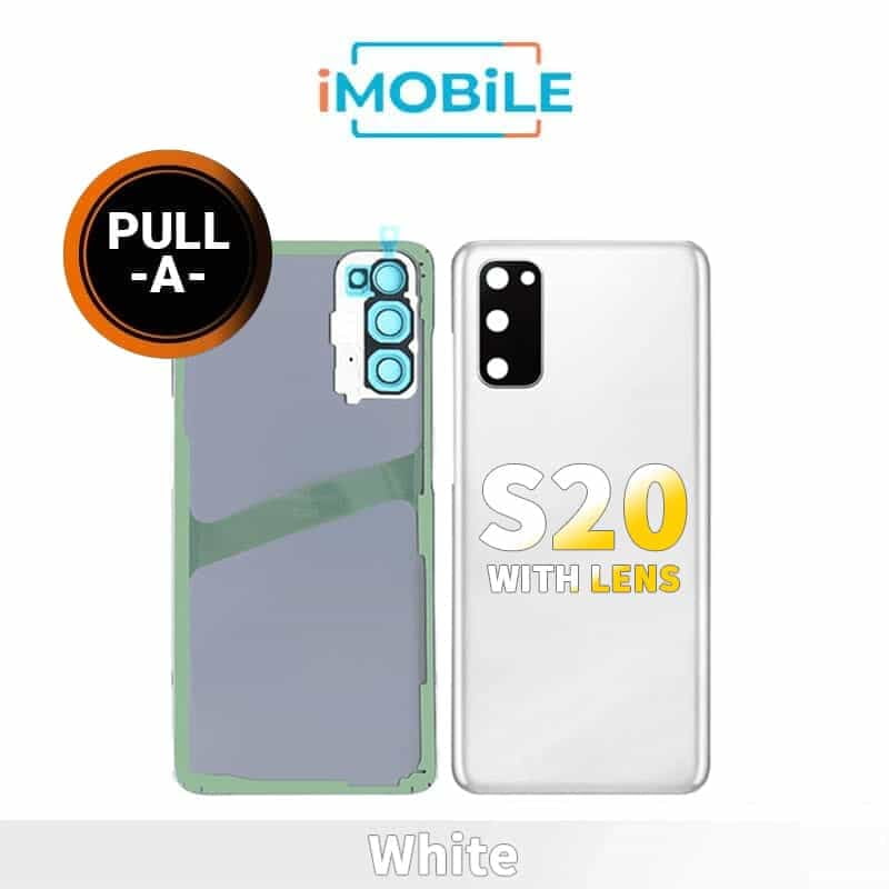 Samsung Galaxy S20 (G980) Back Cover Glass With Lens [Secondhand] [White]