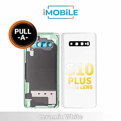 Samsung Galaxy S10 Plus (G975) Back Cover Glass With Lens [Secondhand] [Ceramic White]