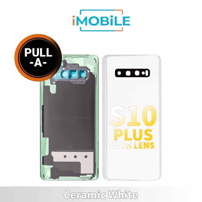 Samsung Galaxy S10 Plus (G975) Back Cover Glass With Lens [Secondhand] [Ceramic White]