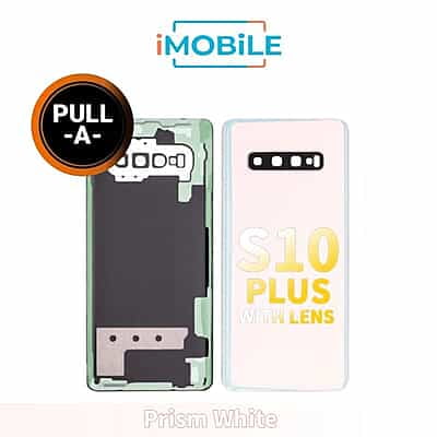 Samsung Galaxy S10 Plus (G975) Back Cover Glass With Lens [Secondhand] [Prism White]