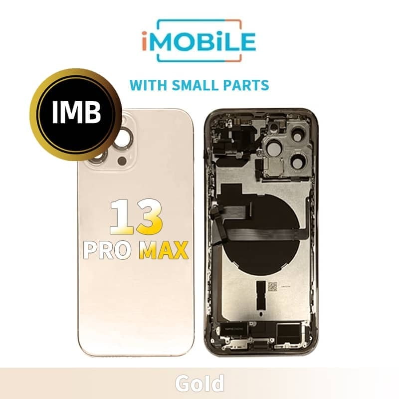 iPhone 13 Pro Max Compatible Back Housing With Small Parts [IMB] [Gold]