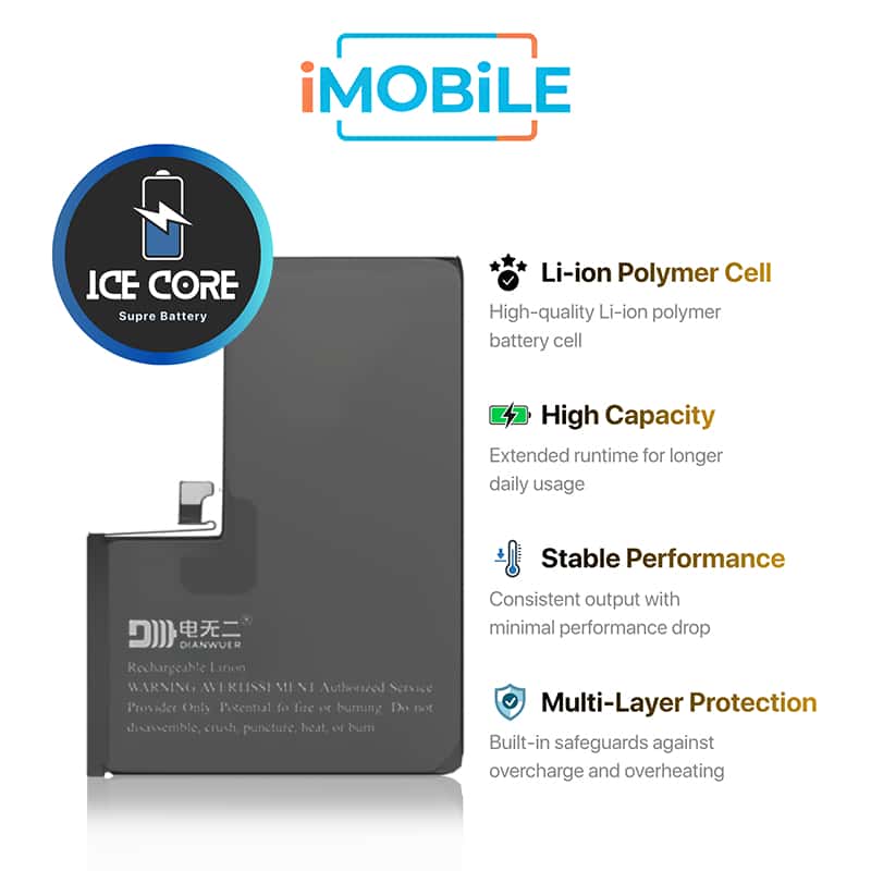 iPhone 13 Pro Max Compatible IceCore Pro Battery [Enhanced Capacity Performance]
