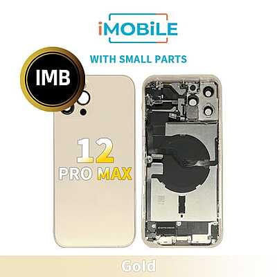 iPhone 12 Pro Max Compatible Back Housing With Small Parts [IMB] [Gold]