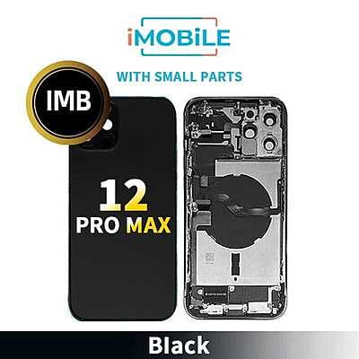 iPhone 12 Pro Max Compatible Back Housing With Small Parts [IMB] [Black]