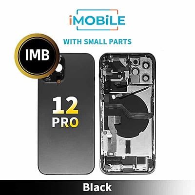 iPhone 12 Pro Compatible Back Housing With Small Parts [IMB] [Black]