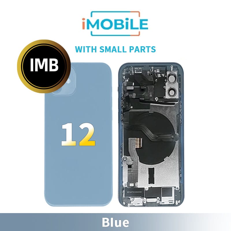 iPhone 12 Compatible Back Housing With Small Parts [IMB] [Blue]