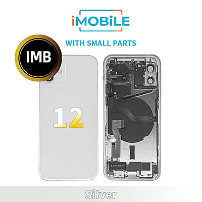 iPhone 12 Compatible Back Housing With Small Parts [IMB] [Silver]