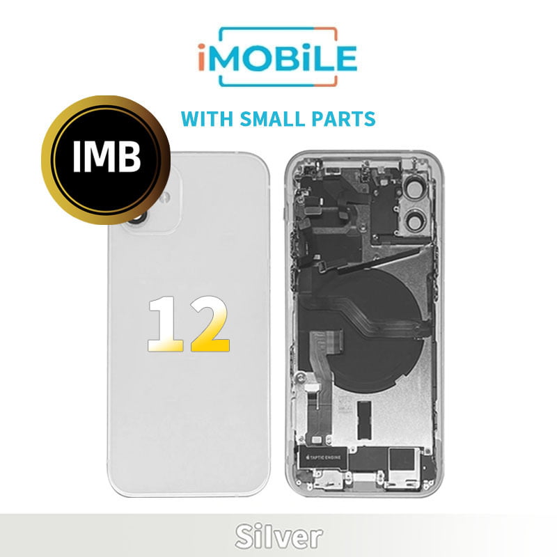 iPhone 12 Compatible Back Housing With Small Parts [IMB] [Silver]