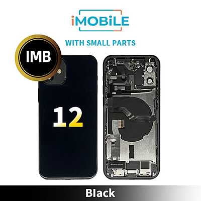 iPhone 12 Compatible Back Housing With Small Parts [IMB] [Black]