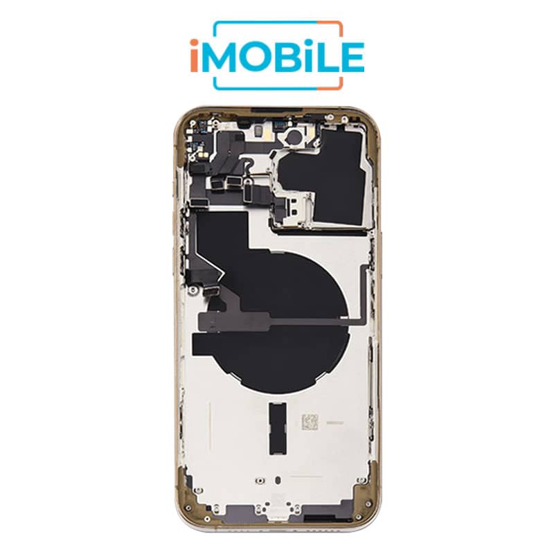 iPhone 14 Pro Max Compatible Back Housing [with Power and Volume Flex] [A+] [Gold]
