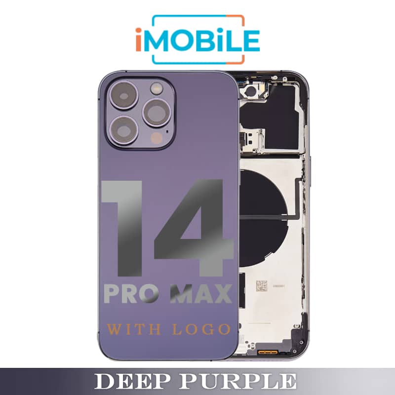 iPhone 14 Pro Max Compatible Back Housing [with Power and Volume Flex] [A+] [Deep Purple]