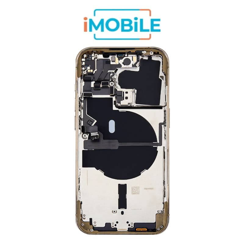 iPhone 14 Pro Compatible Back Housing [with Power and Volume Flex] [A+] [Gold]