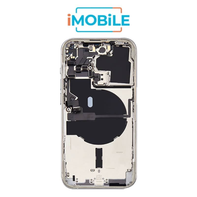 iPhone 14 Pro Compatible Back Housing [with Power and Volume Flex] [A+] [Silver]