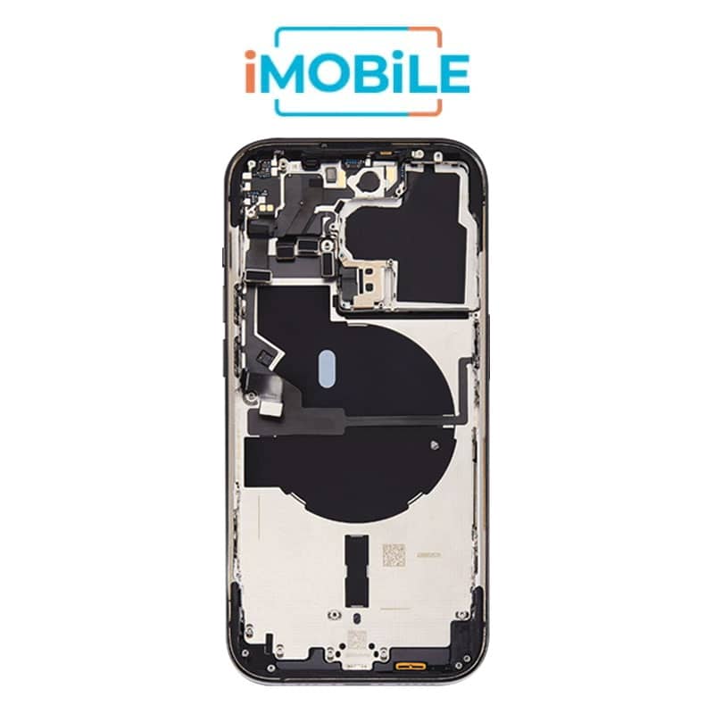iPhone 14 Pro Compatible Back Housing [with Power and Volume Flex] [A+] [Space Black]