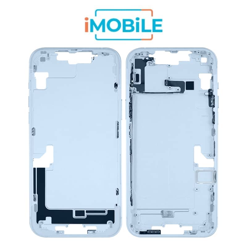 iPhone 14 Plus Compatible Back Housing [with Power and Volume Flex] [A+][Blue]