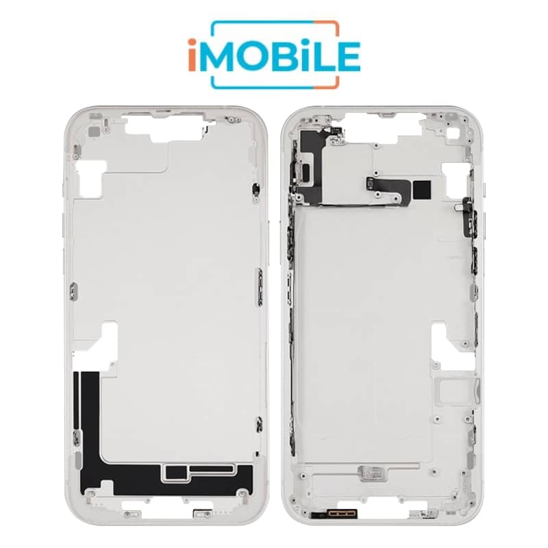 iPhone 14 Plus Compatible Back Housing [with Power and Volume Flex] [A+] [Starlight]