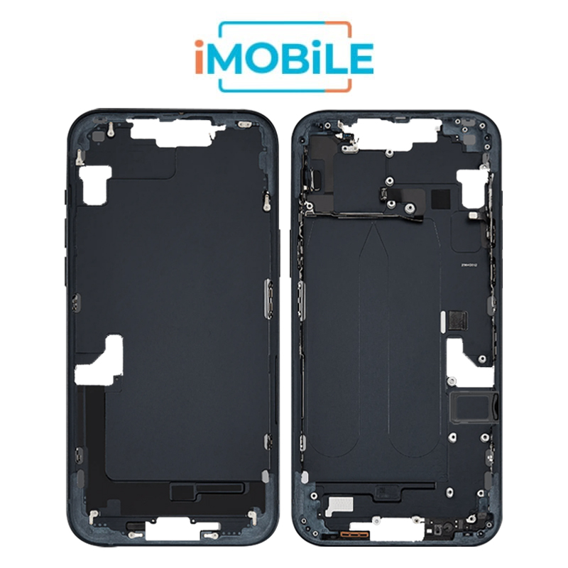 iPhone 14 Plus Compatible Back Housing [with Power and Volume Flex] [A+] [Midnight]