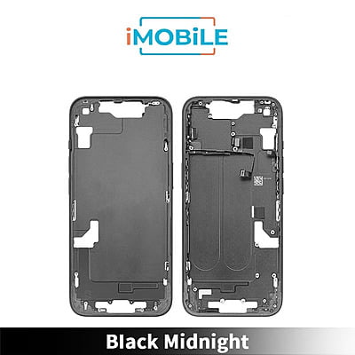 iPhone 14 Compatible Back Housing [No Small Parts] [Black Midnight]