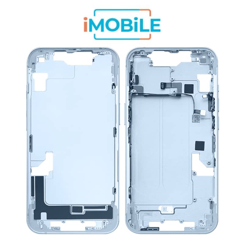 iPhone 14 Compatible Back Housing [with Power and Volume Flex] [A+] [Blue]