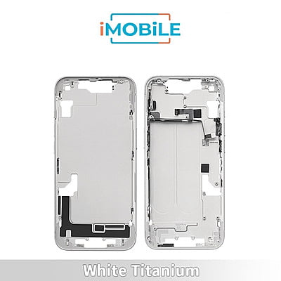 iPhone 14 Compatible Back Housing [No Small Parts] [White Starlight]
