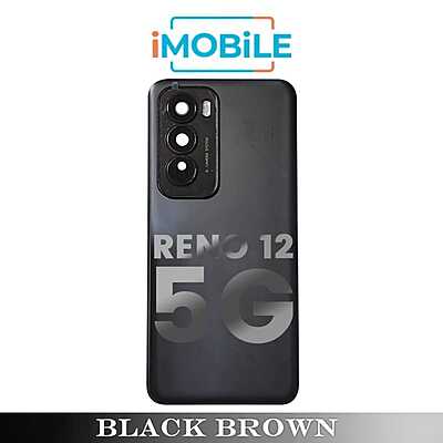 OPPO Reno 12 5G Compatible Back Cover with Lens [Black Brown]