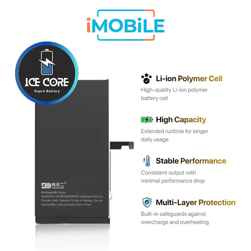 iPhone 15 Plus Compatible IceCore Pro Battery [Enhanced Capacity Performance]