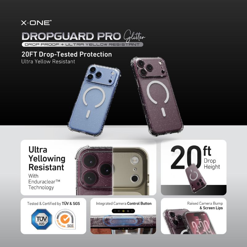 X.One [MagSafe] Glitter Clear Impact Protection Case, iPhone 18 Pro