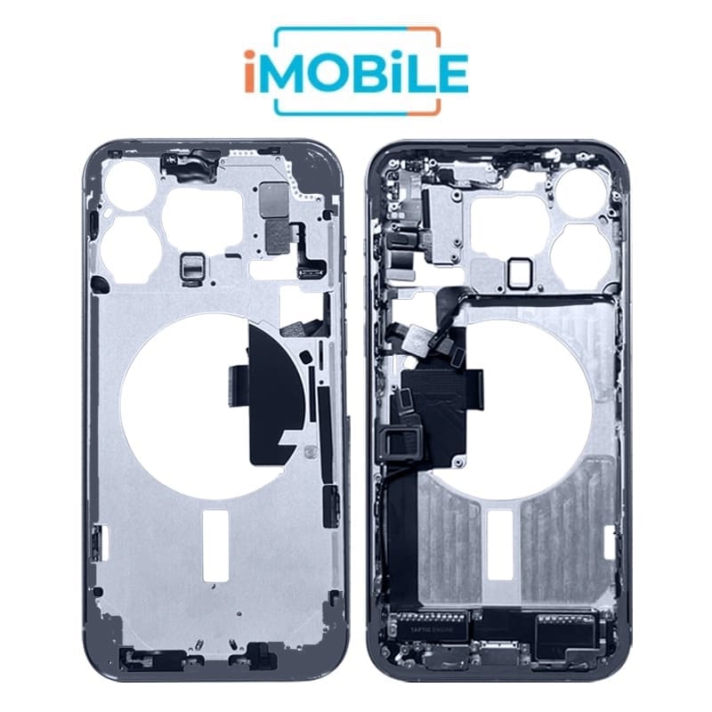 iPhone 15 Pro Max Compatible Back Housing with Small Parts [IMB] [Blue Titanium]