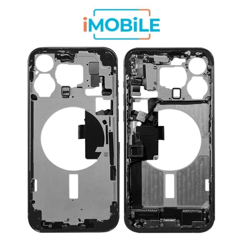 iPhone 15 Pro Max Compatible Back Housing with Small Parts [IMB] [Black Titanium]