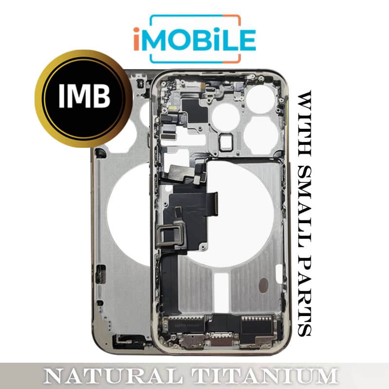 iPhone 15 Pro Compatible Back Housing with Small Parts [IMB] [Natural Titanium]