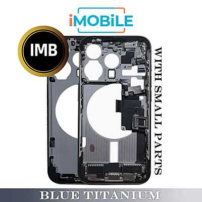 iPhone 15 Pro Compatible Back Housing with Small Parts [IMB] [Blue Titanium]