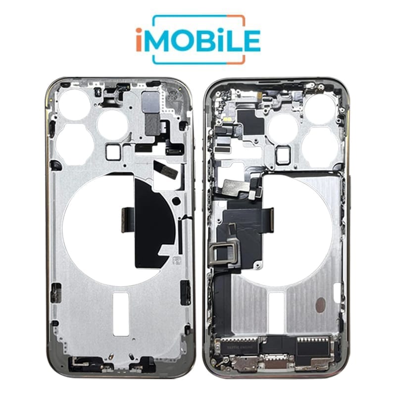 iPhone 15 Pro Compatible Back Housing with Small Parts [IMB] [White Titanium]