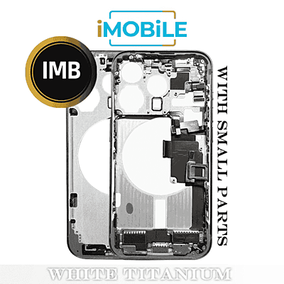 iPhone 15 Pro Compatible Back Housing with Small Parts [IMB] [White Titanium]