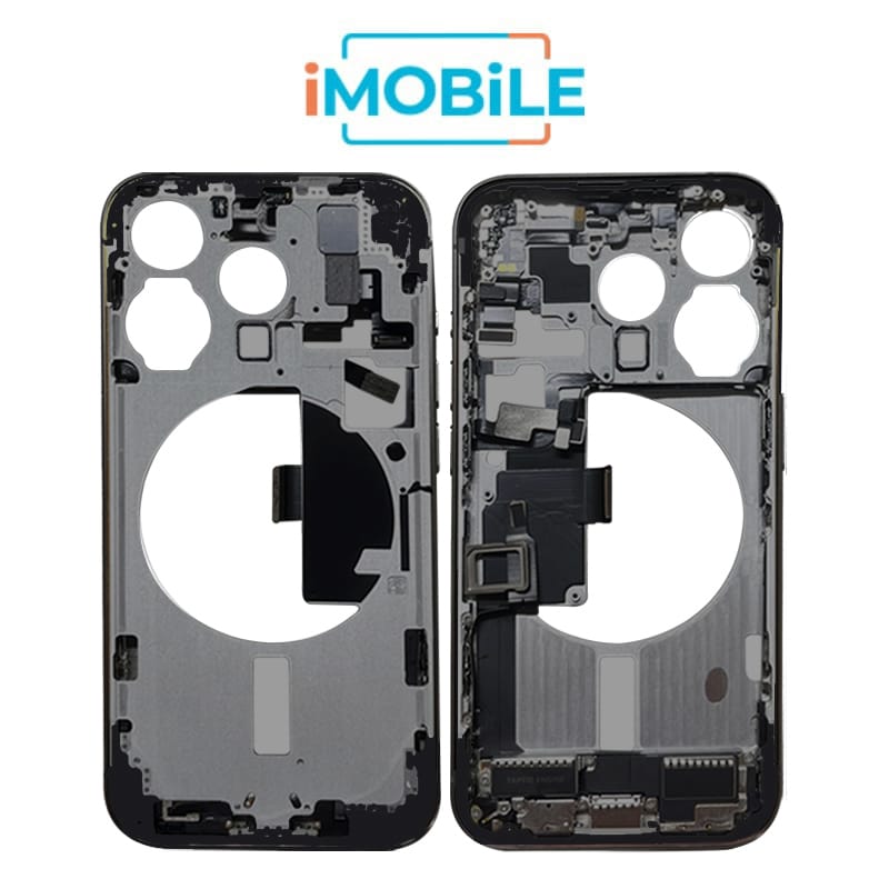 iPhone 15 Pro Compatible Back Housing with Small Parts [IMB] [Black Titanium]