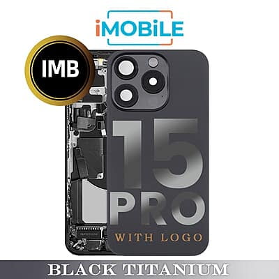 iPhone 15 Pro Compatible Back Housing With Small Parts [IMB] [Black Titanium]