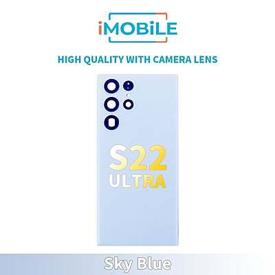 Samsung Galaxy S22 Ultra (S908) Back Glass [High Quality With Camera Lens] [Sky Blue]