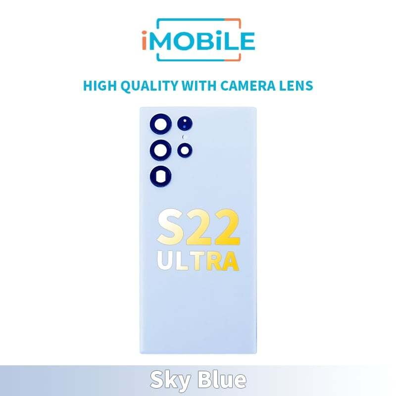 Samsung Galaxy S22 Ultra (S908) Back Glass [High Quality With Camera Lens] [Sky Blue]