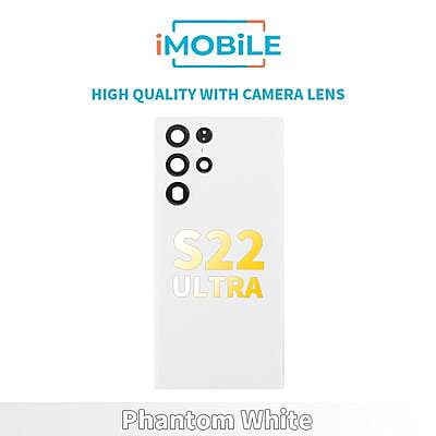 Samsung Galaxy S22 Ultra (S908) Back Glass [High Quality With Camera Lens] [Phantom White]