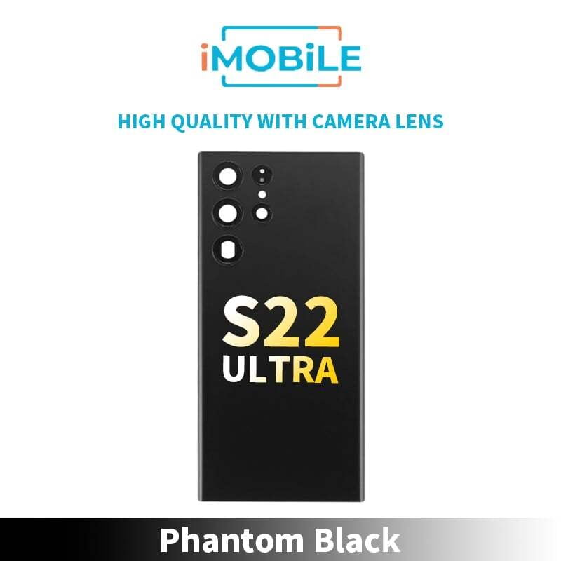 Samsung Galaxy S22 Ultra (S908) Back Glass [High Quality With Camera Lens] [Phantom Black]