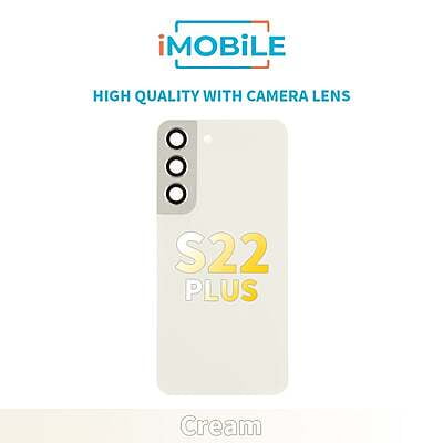 Samsung Galaxy S22 Plus (S906) Back Glass [High Quality With Camera Lens] [Cream]