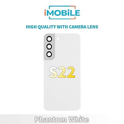 Samsung Galaxy S22 5G (S901) Back Glass [High Quality With Camera Lens] [Phantom White]
