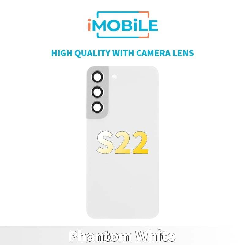 Samsung Galaxy S22 5G (S901) Back Glass [High Quality With Camera Lens] [Phantom White]