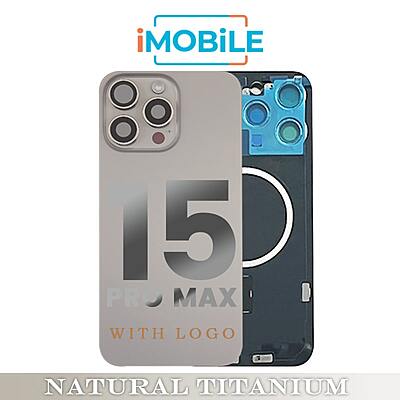iPhone 15 Pro Max Compatible Back Cover Glass Assembly with MagSafe  and Wireless [Natural Titanium]